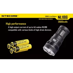 Nitecore 18650 Li-ion Battery (2600mAh) NL1826 -Nitecore 4 183
