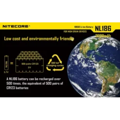 Nitecore 18650 Li-ion Battery (2600mAh) NL1826 -Nitecore 8 142