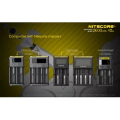 Nitecore Flat Top IMR 18650 Li-Mn Battery 2600mAh -Nitecore NC IMR18650 2600 40A 6