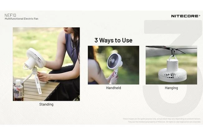 Nitecore NEF10 Portable Fan, Grey, With Powerbank And Lamp 2 Nitecore NEF10 Portable Fan, Grey, With Powerbank And Lamp - Image 2