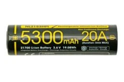 Nitecore NL2153HPi High Drain Rechargeable 21700 Li-ion Battery, 5300 MAh
