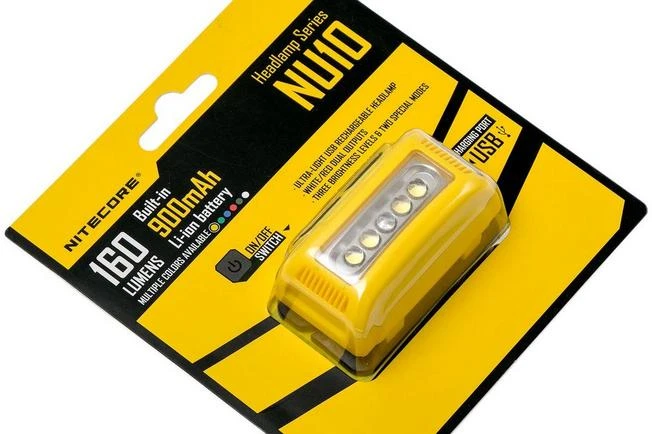 NiteCore NU10 Lightweight Rechargeable Head Torch, Yellow 7 NiteCore NU10 Lightweight Rechargeable Head Torch, Yellow - Image 7