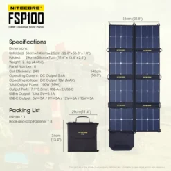 Nitecore FSP100 Foldable Solar Panel -Nitecore Nitecore FSP100 09