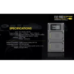 Nitecore FX2 Pro Fujifilm Camera Charger -Nitecore Nitecore FX2 11