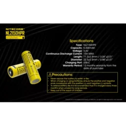 Nitecore 21700 NL2150HPR USB-C 15A Li-ion Battery -Nitecore Nitecore NL2150HPR 10