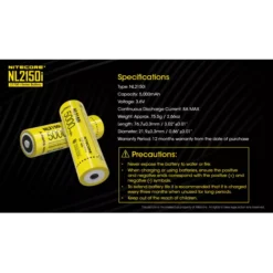 Nitecore 21700 NL2150i Li-ion Battery (5000mAh) -Nitecore Nitecore NL2150i 6