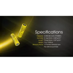 Nitecore 21700 NL2153 Li-ion Battery (5300mAh) -Nitecore Nitecore NL2153 9